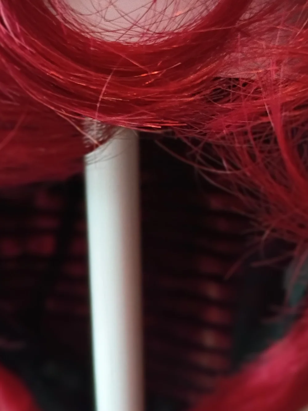 Short Layered Red Women's Wig with Soft Waves